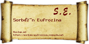 Sorbán Eufrozina névjegykártya